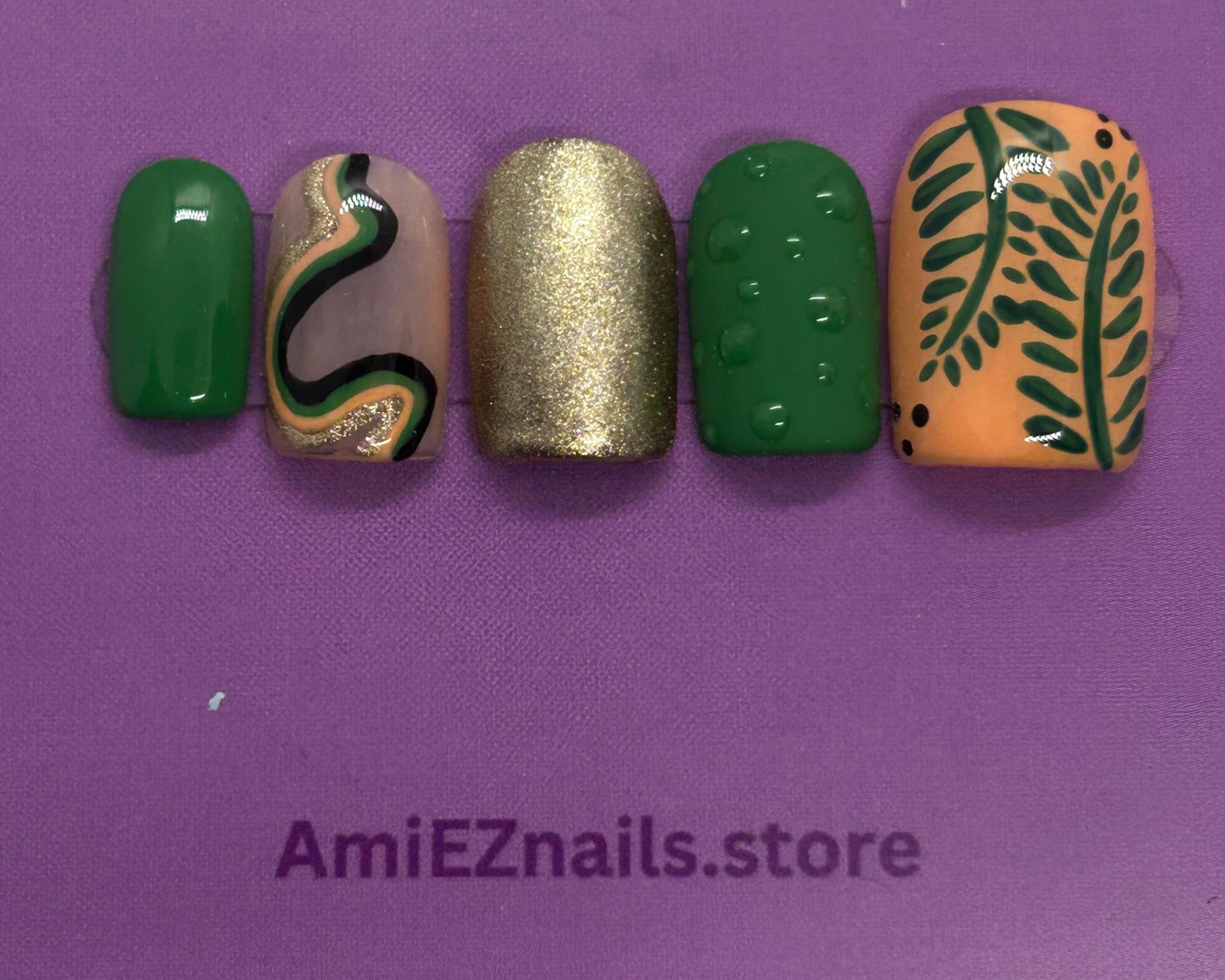 Jungle Bloom Gel Nails by AmiEZ Nails