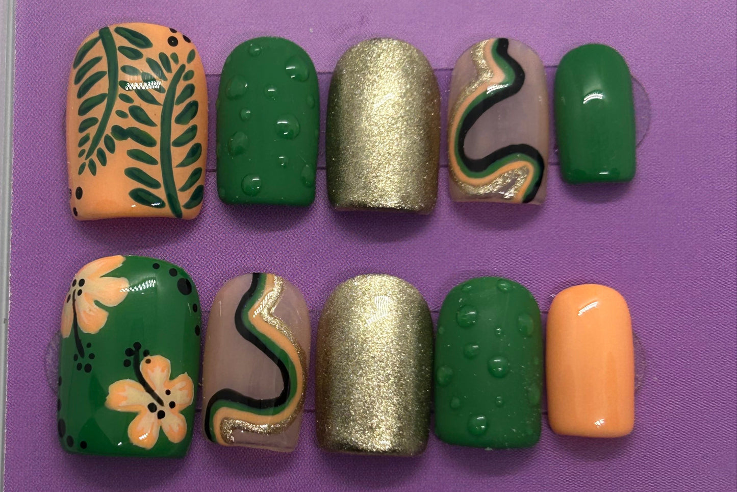 Jungle Bloom Gel Nails by AmiEZ Nails