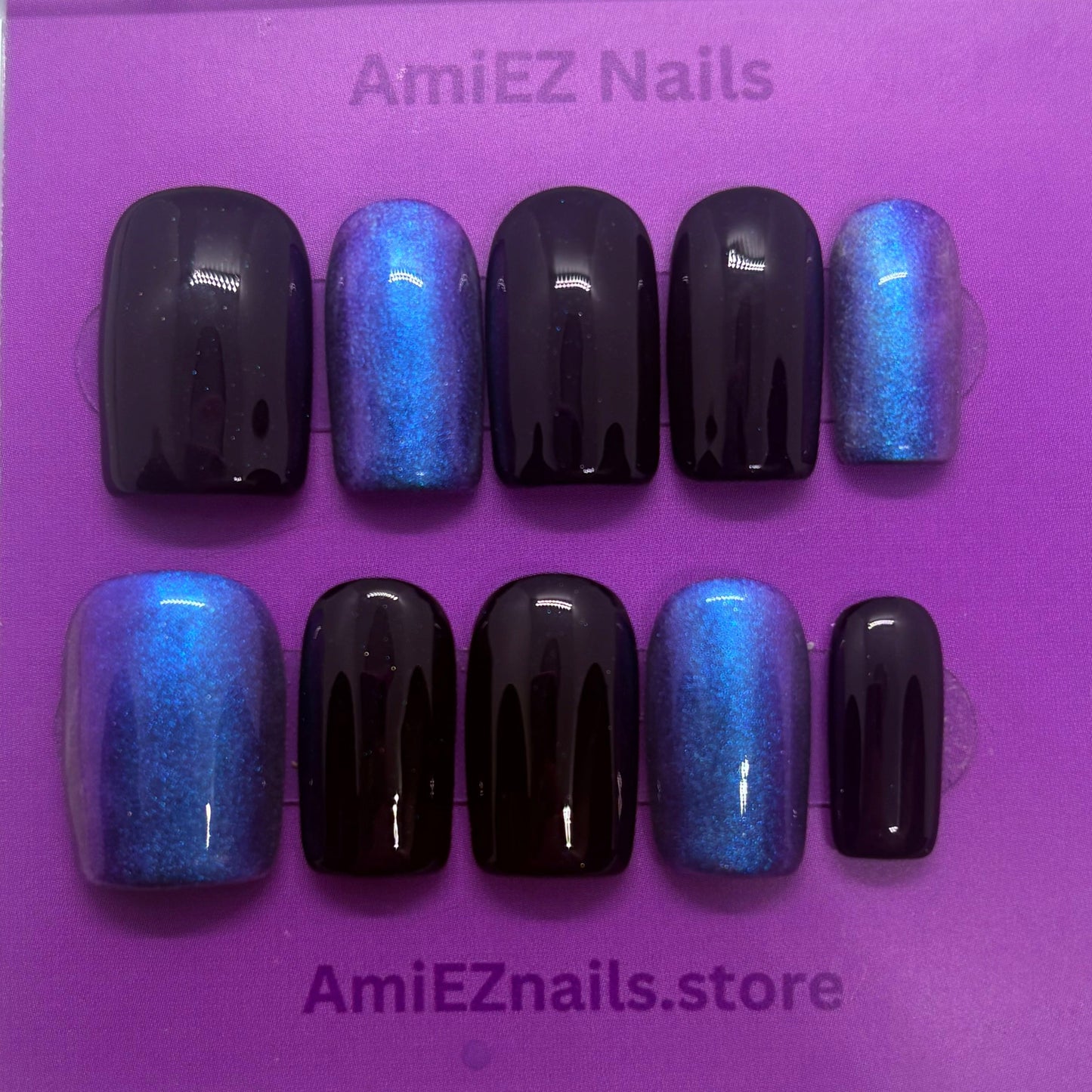 Midnight Mirage Gel Nails by AmiEZ Nails