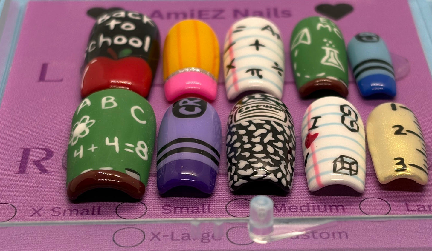 Back to School Gel Nails