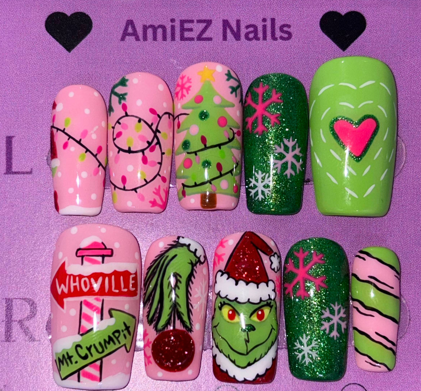 Grinch Christmas Nail Set