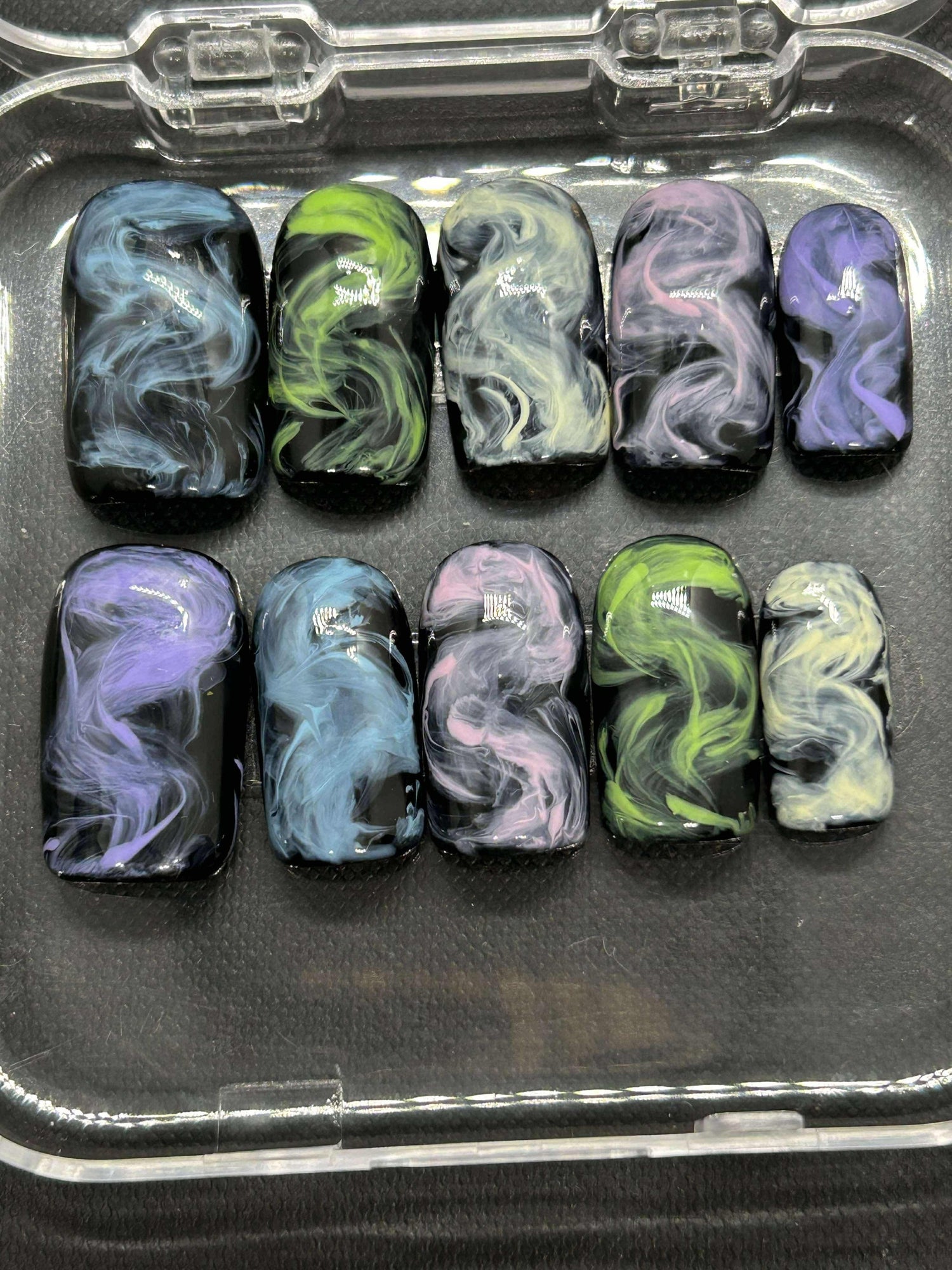 Smokey Swirl Gel Nails
