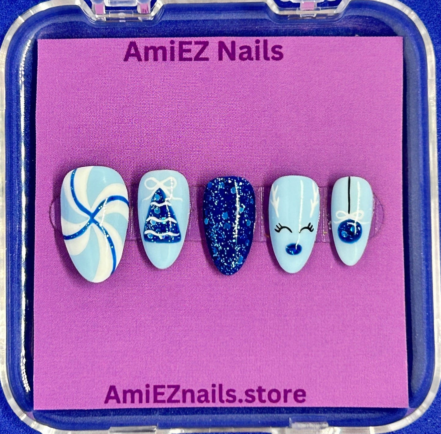 Blue Christmas Nail Set