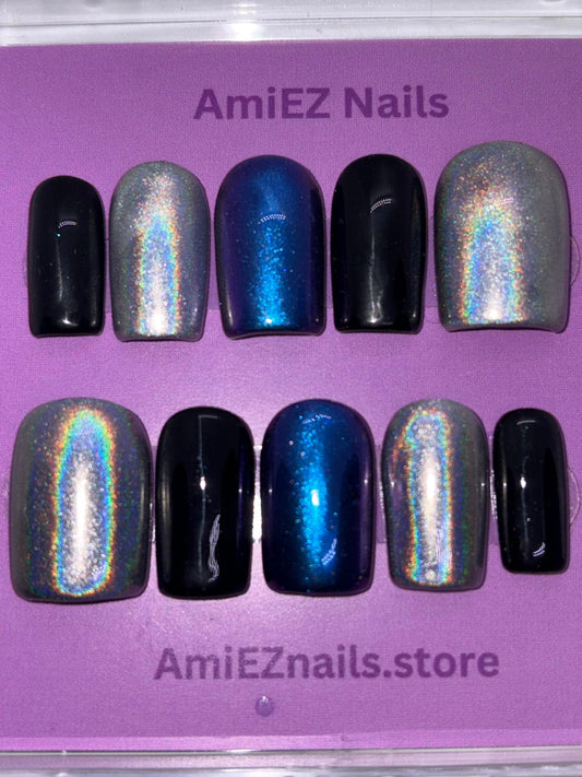 Cosmic Drip Gel Nails by AmiEZ Nails