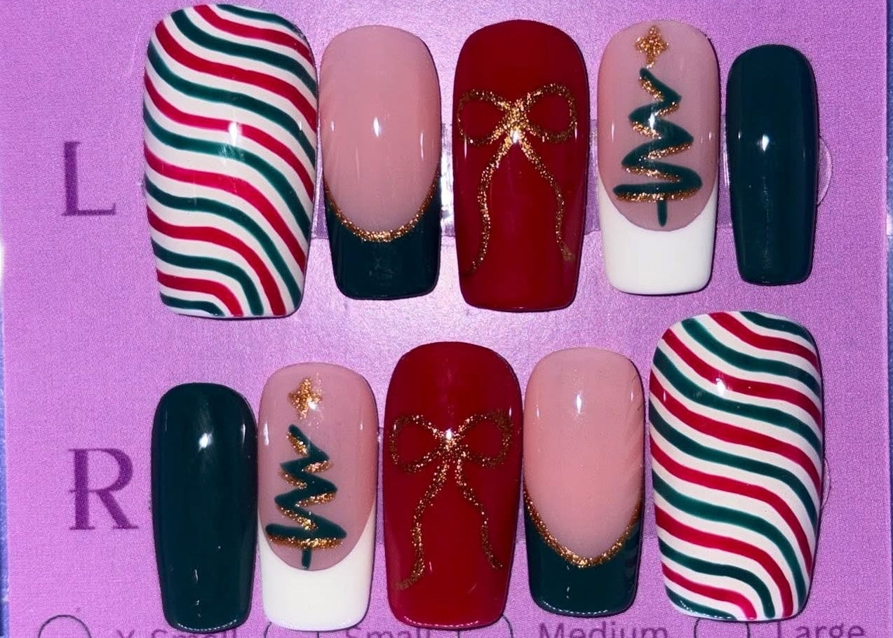 Festive Forest Glam Gel Nail Set