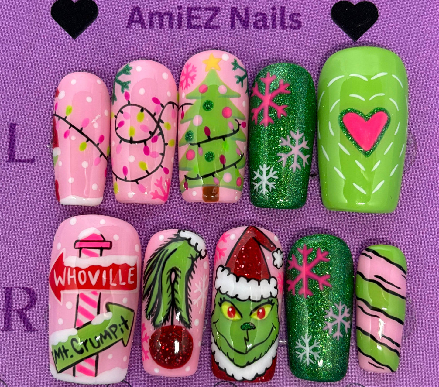 Grinch Christmas Nail Set