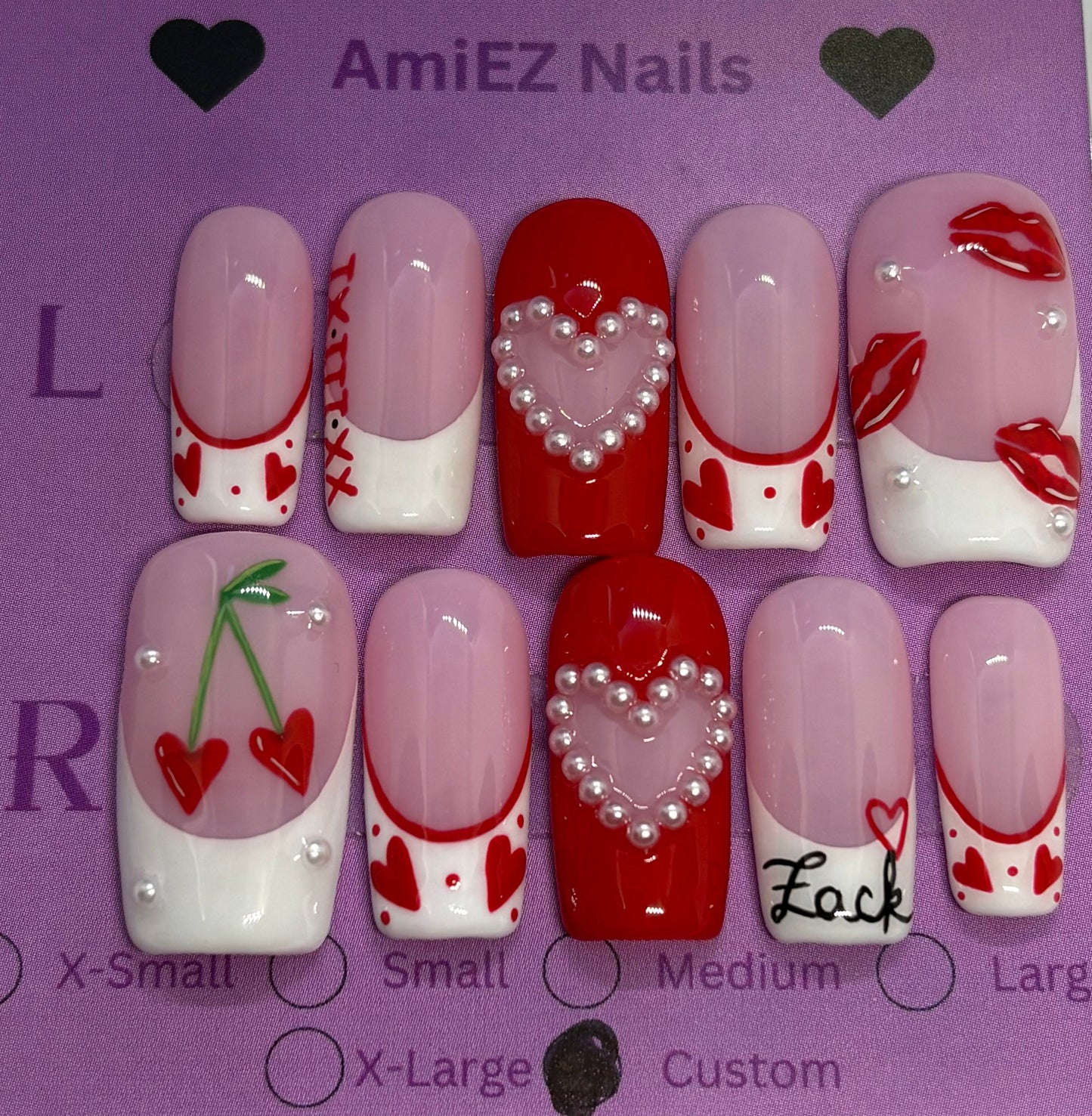 Love Letter Gel Nail Set by AmiEZ Nails