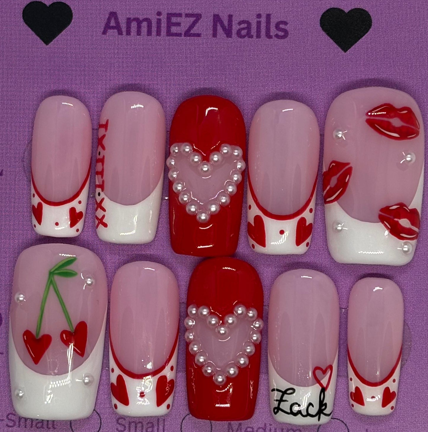 Love Letter Gel Nail Set by AmiEZ Nails