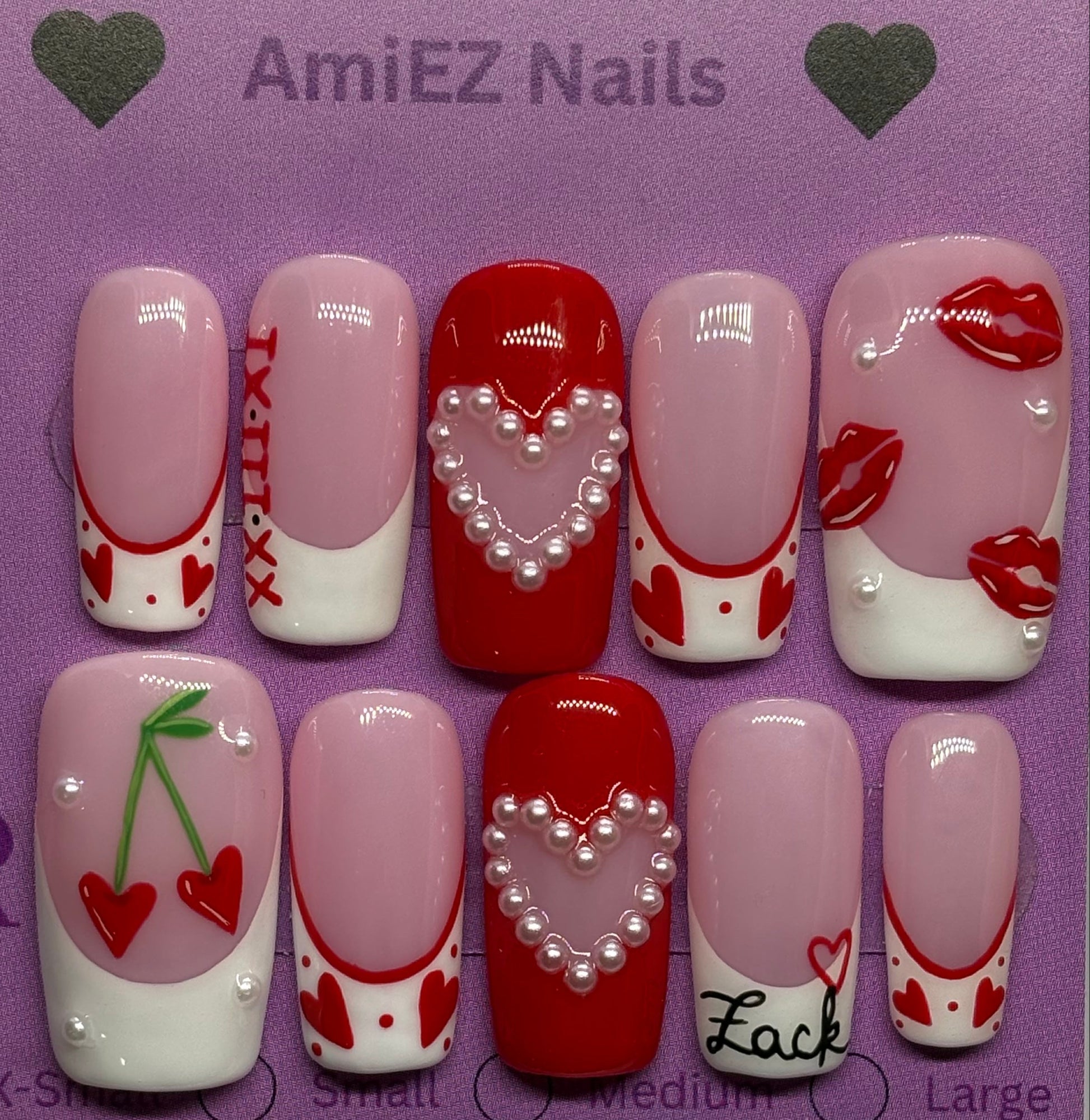 Love Letter Gel Nail Set by AmiEZ Nails