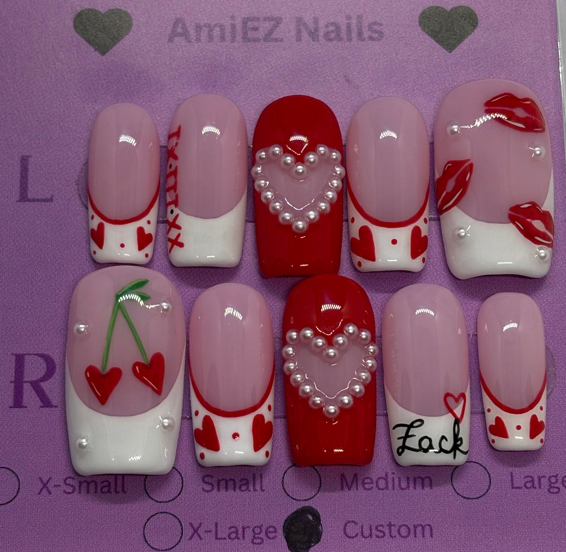 Love Letter Gel Nail Set by AmiEZ Nails