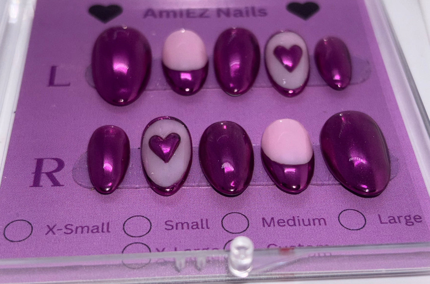 Heart in Chrome GelX Nail Set