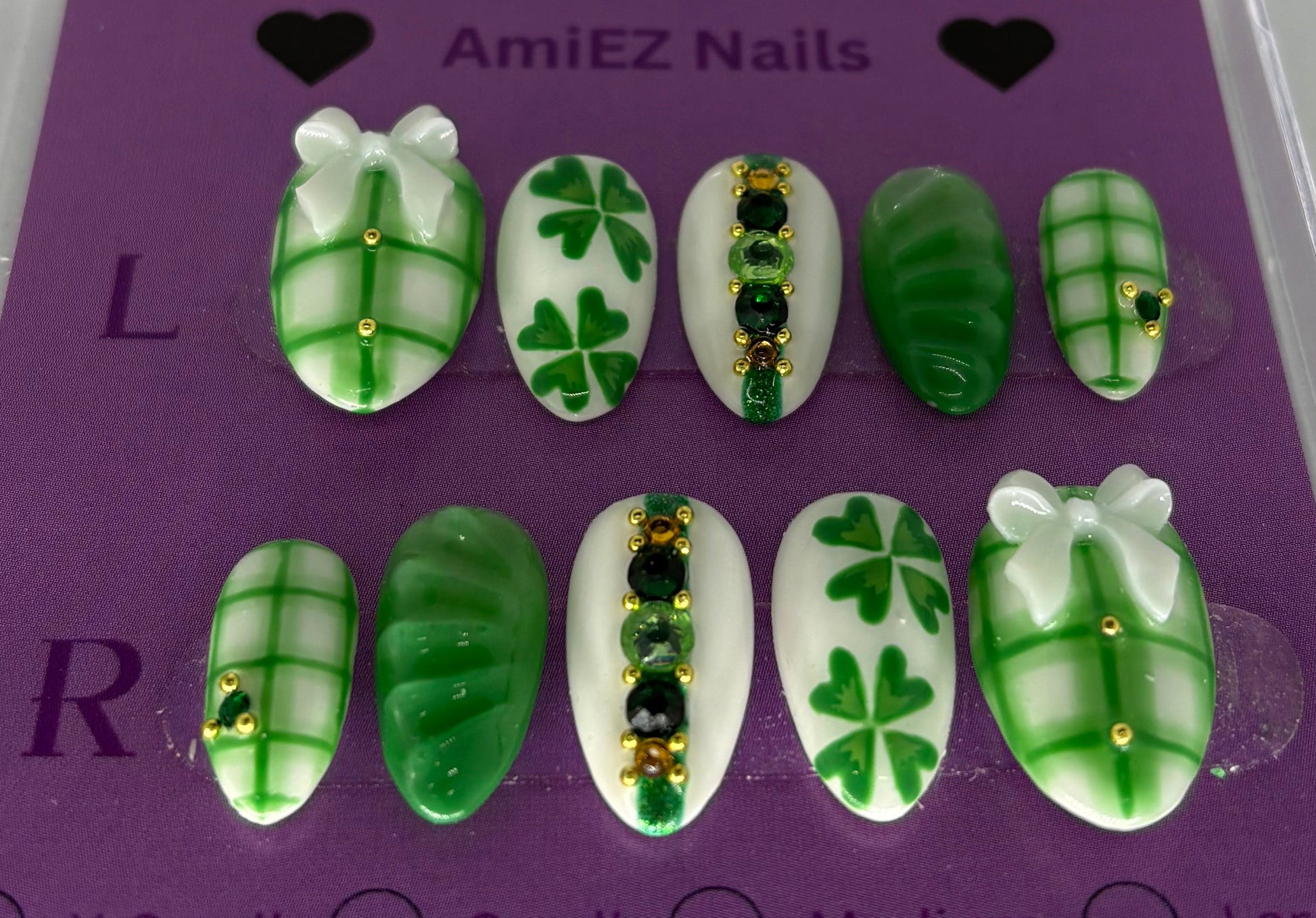 Clover Treasure Gel Nail Set by AmiEZ Nails