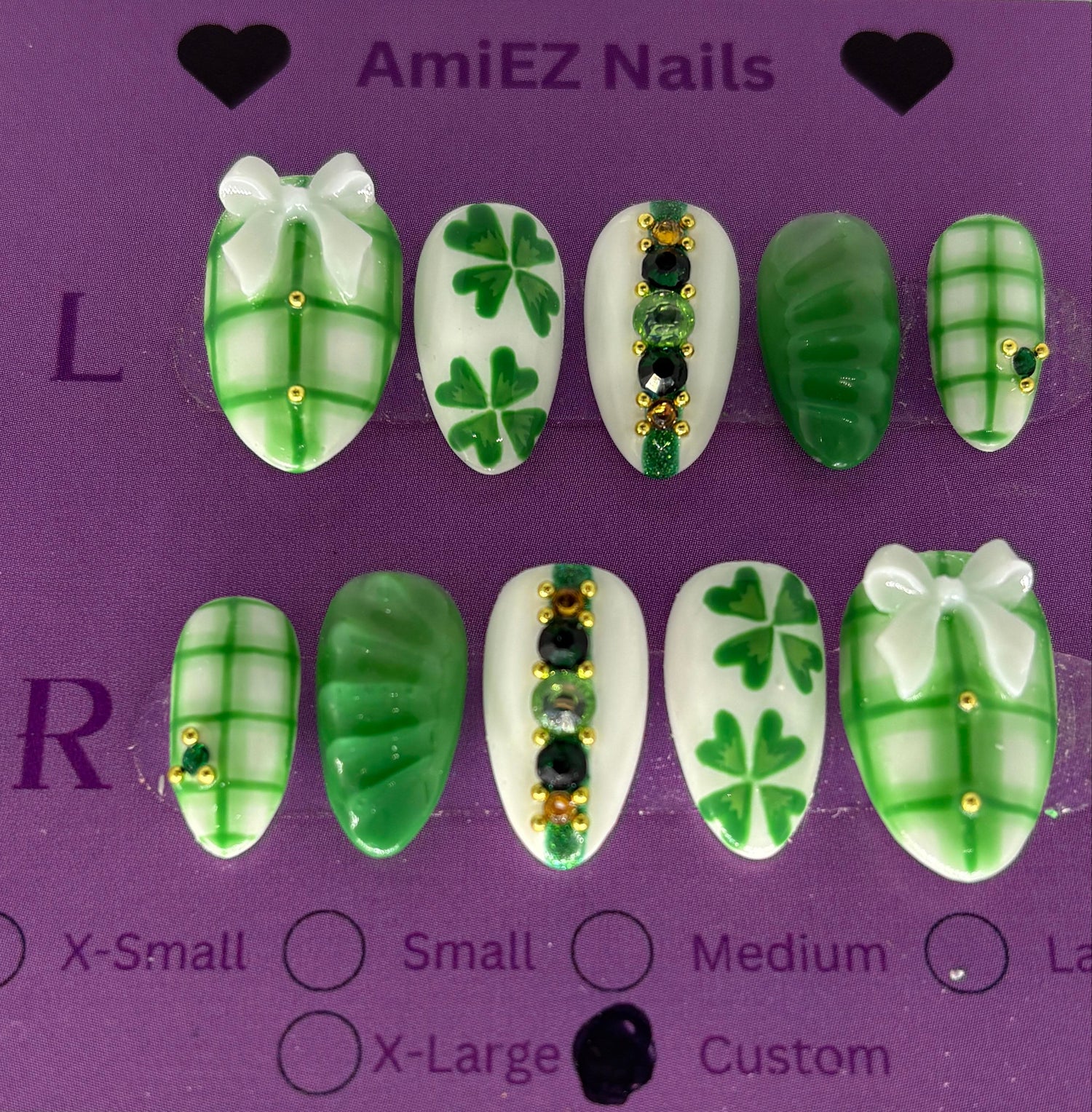Clover Treasure Gel Nail Set by AmiEZ Nails