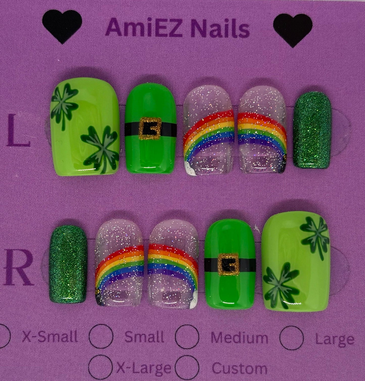 Lucky Rainbow Gel Nail Set by AmiEZ Nails