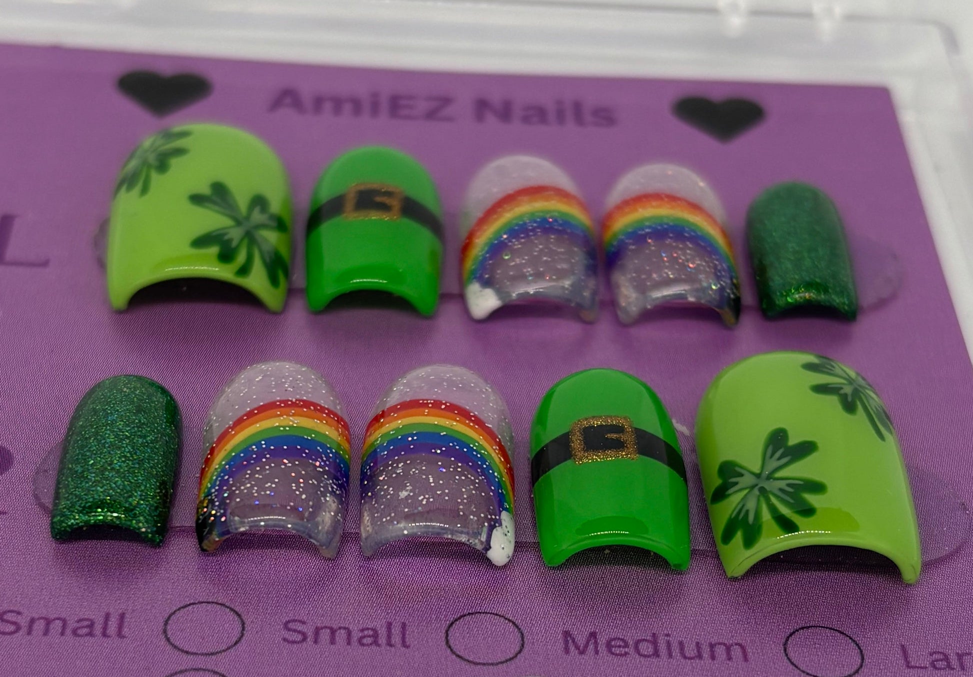 Lucky Rainbow Gel Nail Set by AmiEZ Nails