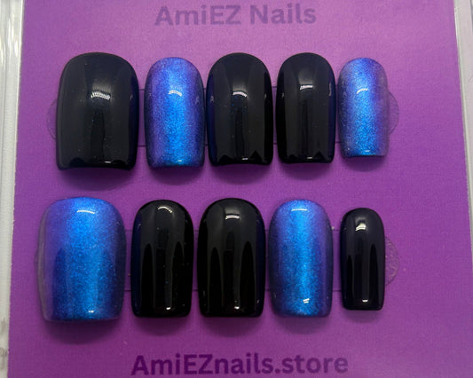 Midnight Mirage Gel Nails by AmiEZ Nails